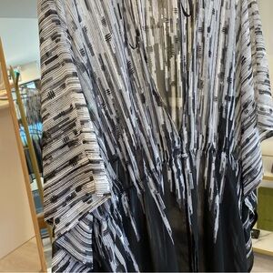 Black and White Striped paréo coverup